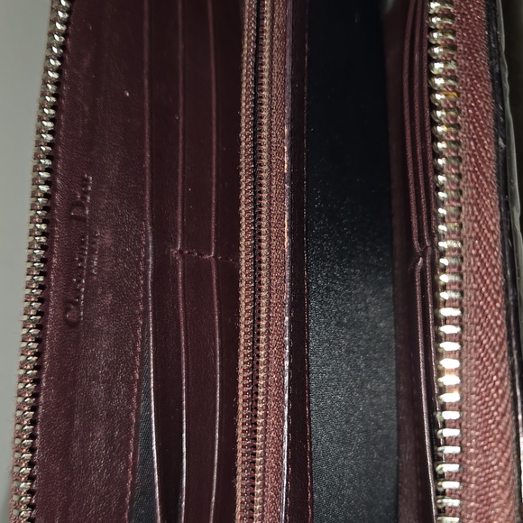 Dior Burgundy Patent Leather Embossed Wallet - Picture 8 of 13